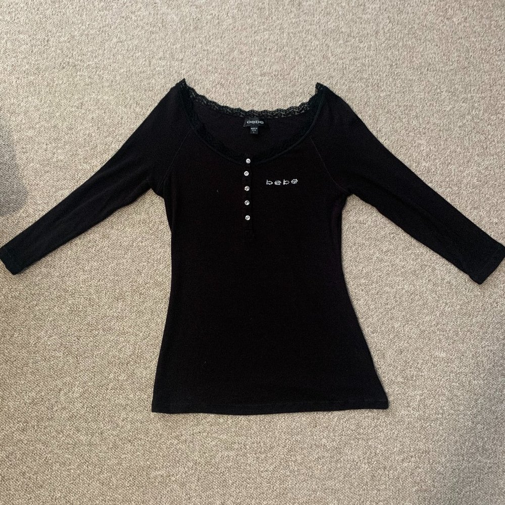 Vintage Bebe Rinestone Shirt